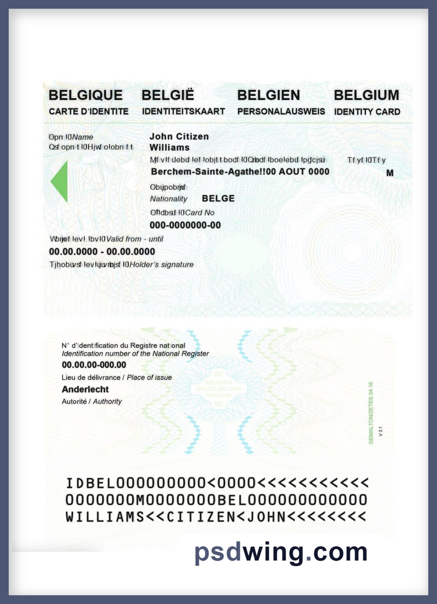Belgium Identity Card